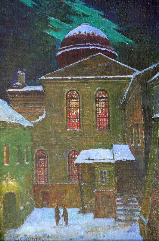 Kiemas prie Vilniaus sinagogos, 1991, 50x34